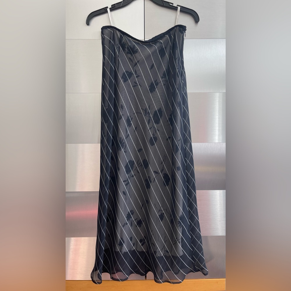 Mondi Blue Sheer Striped Maxi Skirt